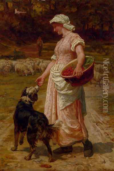 Love Me, Love My Dog Oil Painting - Frederick Morgan