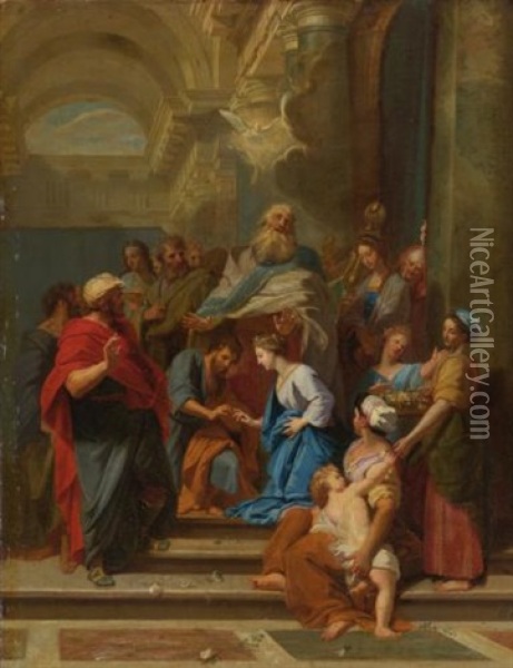 The Marriage Of The Virgin Oil Painting - Jean-baptiste Jouvenet