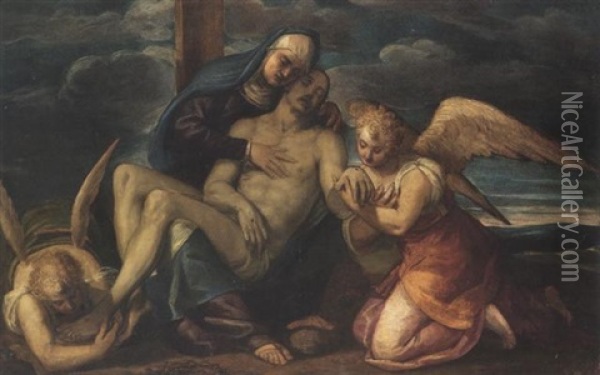 Pieta Oil Painting - Jacopo Palma il Giovane