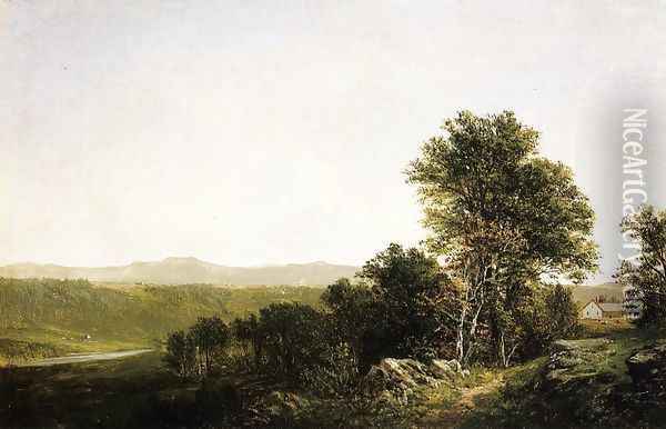 A Lush Summer Landscape Oil Painting - David Johnson