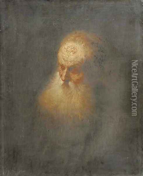A Tronie a bearded old man Oil Painting - Rembrandt Van Rijn