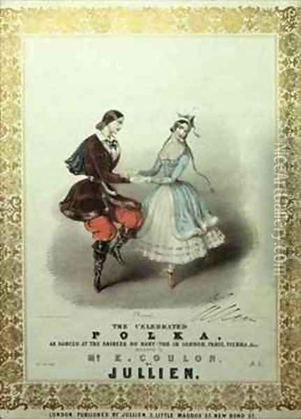 The Celebrated Polka, song sheet Oil Painting - John Brandard
