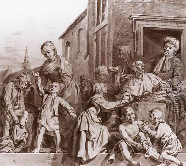 Tending Children in the Orphanage in Haarlem 1663 Oil Painting - Jan De Bray