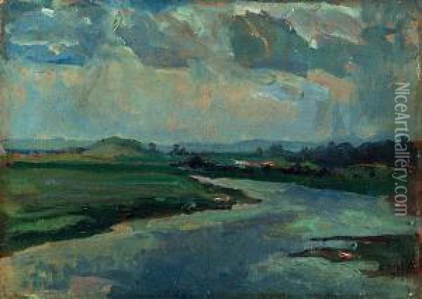 Pejzaz Z Rzeka Oil Painting - Wilhelm Mitarski