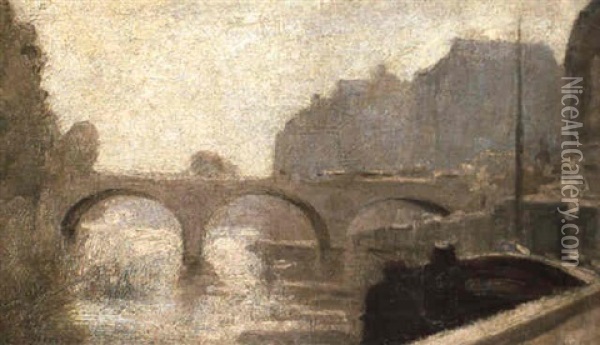 Paris, La Seine Oil Painting - Stanislas Lepine