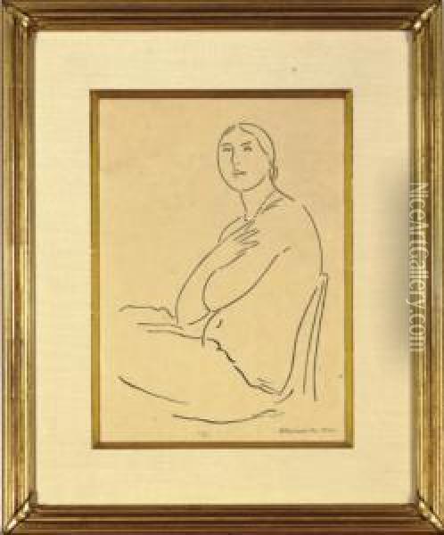 Seated Lady Oil Painting - Rudolf Kremlicka