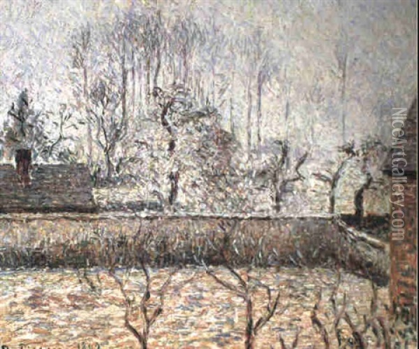 Paysage, Givre Et Brume, Eragny Oil Painting - Camille Pissarro