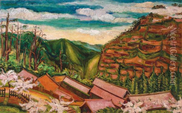 Alishan In Spring Oil Painting - Chen Cheng-Po