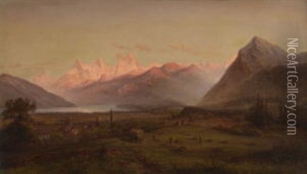 Blick Auf Eiger, Monch Und Jungfrau Oil Painting - Carl Robert Kummer