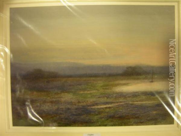 Sunset Oil Painting - Henry Stannard