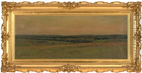 Tonalist Landscape, Possibly From The Top Of Sunset Hill In Hyannis Port, Massachusetts Oil Painting - Arthur Hoeber