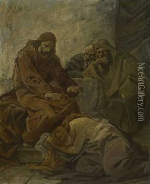 Die Begegnung Jesu Mit Der Sunderin Oil Painting - Friedrich von Keller