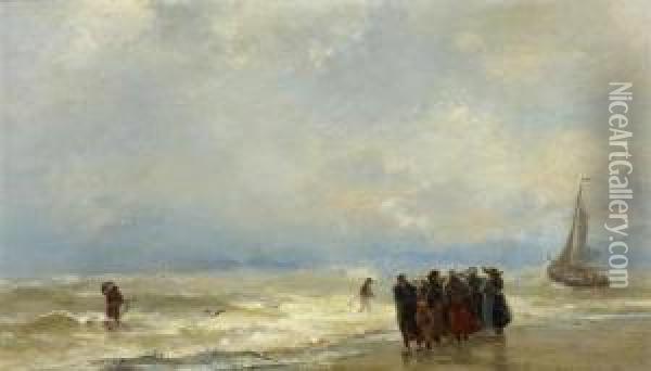 Figuren Am Strand. Oil Painting - Jacob Eduard Van Heemskerck Van Beest