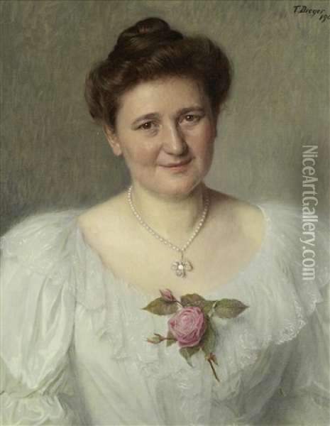 Portrait Of A Woman Oil Painting - Tom von Dreger
