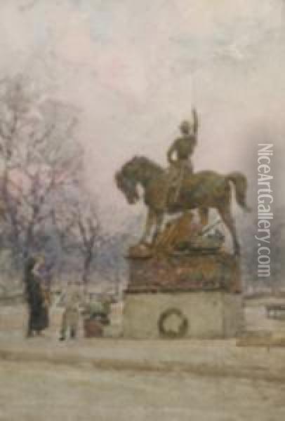 The Calvary War Memorial, Hyde Park, London Oil Painting - Rose Barton