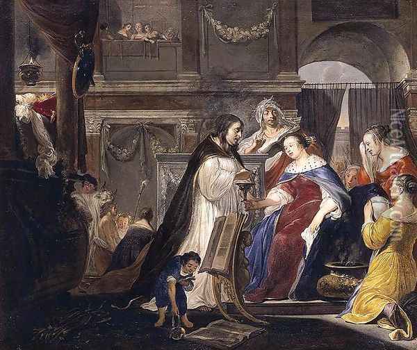 Commemoration of King Mausolus by Queen Artemisia Oil Painting - Arnold Houbraken