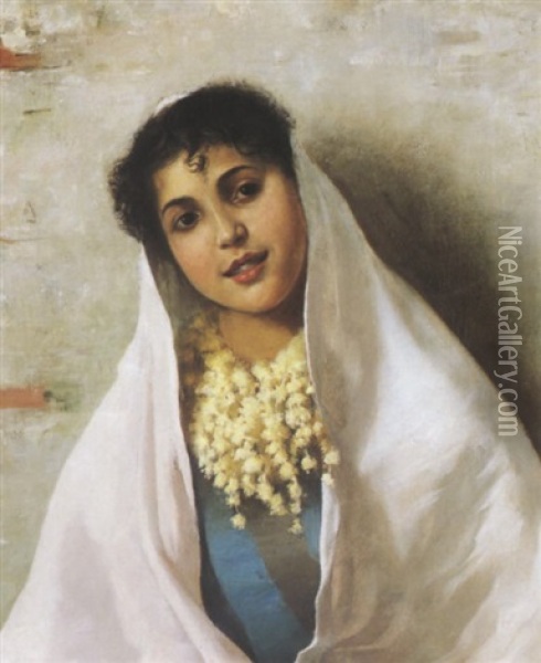 Jeune Mariee Algerienne Oil Painting - Edmond Jean de Pury
