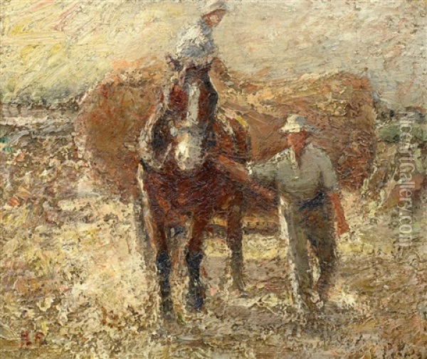 The Haycart Oil Painting - Harry Fidler