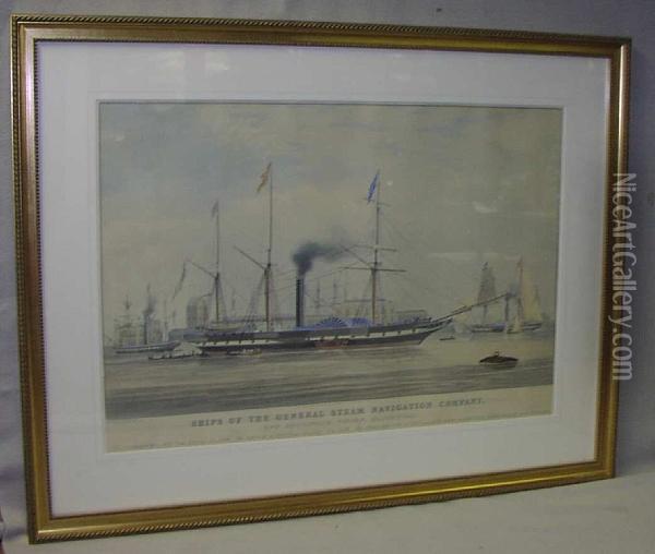Ships Of The General Steam Navigation Company Oil Painting - William Huggins