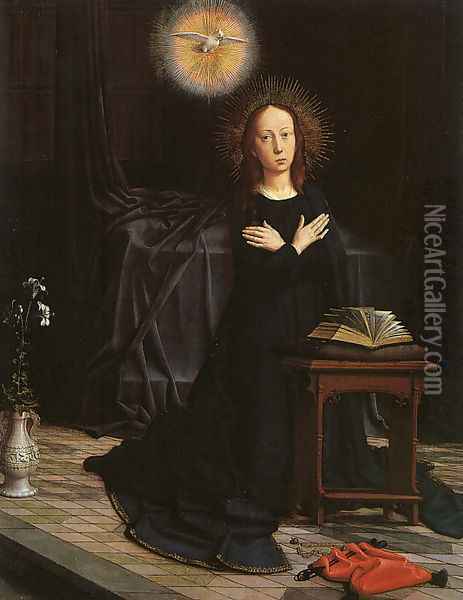 The Virgin of the Annunciation (originally part of a polyptych) 1506 Oil Painting - Gerard David