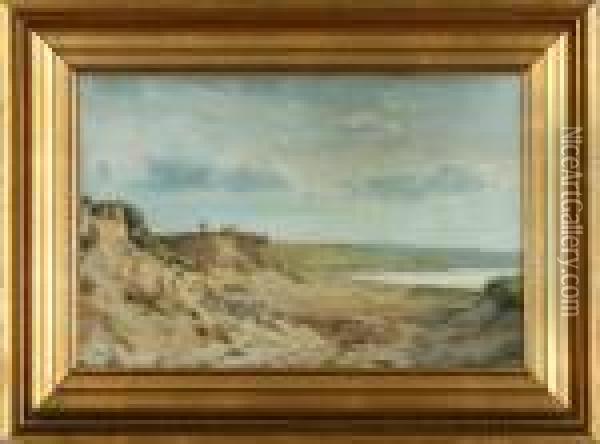 Danish Coastal Scenery Oil Painting - J.E. Carl Rasmussen