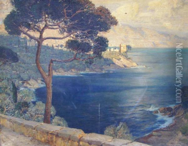 Die Bucht Von Rapallo Oil Painting - Willy Hamacher