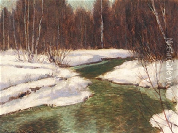 Melting Snows Oil Painting - Francis Hans Johnston