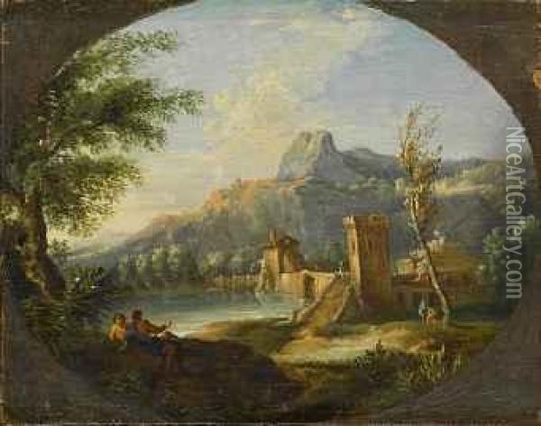 Landschaft Mit Kastell Und Gewasser Oil Painting - Pieter van Bloemen