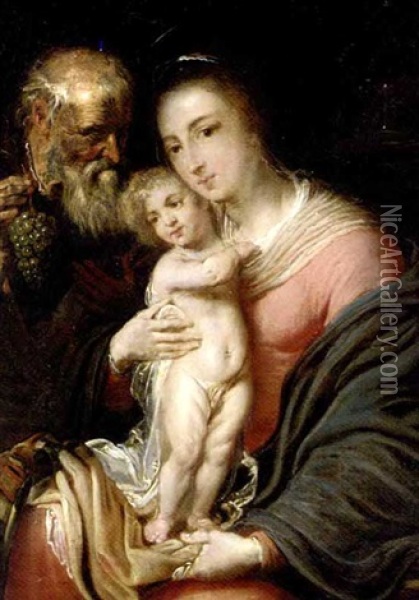 The Holy Family Oil Painting - Adam van Noort the Elder