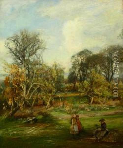 In The Orchard Oil Painting - James Lawton Wingate