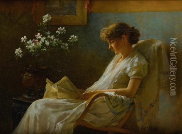 A Comfortable Corner Oil Painting - Charles Courtney Curran