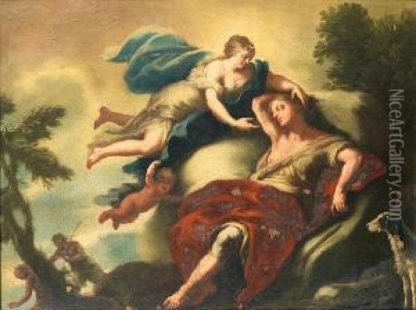 Diana And Endymion Oil Painting - Giovanni Antonio Pellegrini