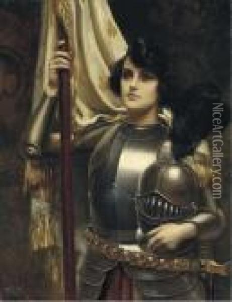 Joan Of Arc Oil Painting - Harold Piffard