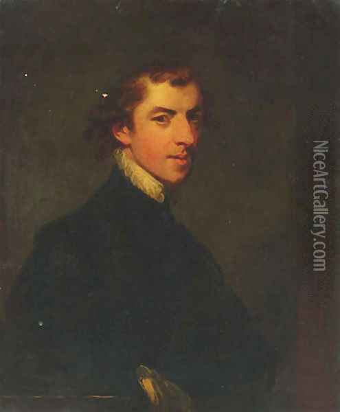 Portrait of the artist Oil Painting - George Huddesford