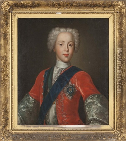 Portrait Of Prince Charles Edward Stuart; Portrait Of Prince Henry Benedict Clement Stuart (2 Works) Oil Painting - Antonio David