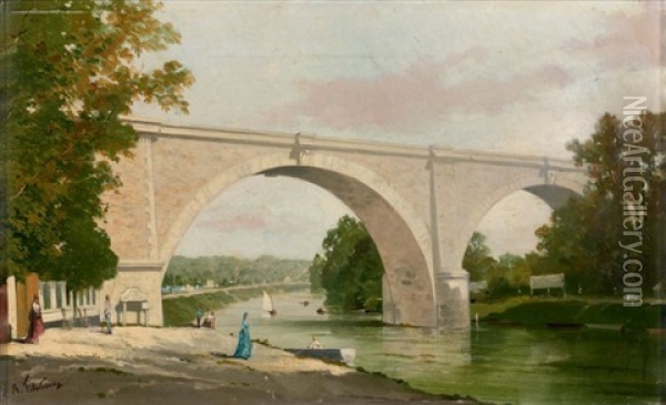 Le Pont De Nogent-sur-marne Oil Painting - Benoit Fillatreau