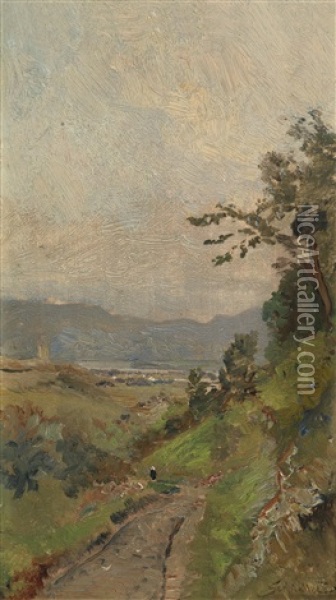 Weisenkirchen An Der Donau Oil Painting - Emil Jacob Schindler