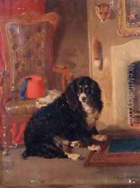 By his Masters Chair 1850 Oil Painting - William Malbon