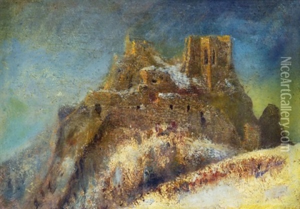 Ruins Of The Becko Castle Oil Painting - Laszlo Mednyanszky