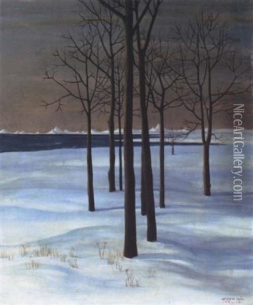 Winterlandschaft Oil Painting - Herbert Reyl-Hanisch