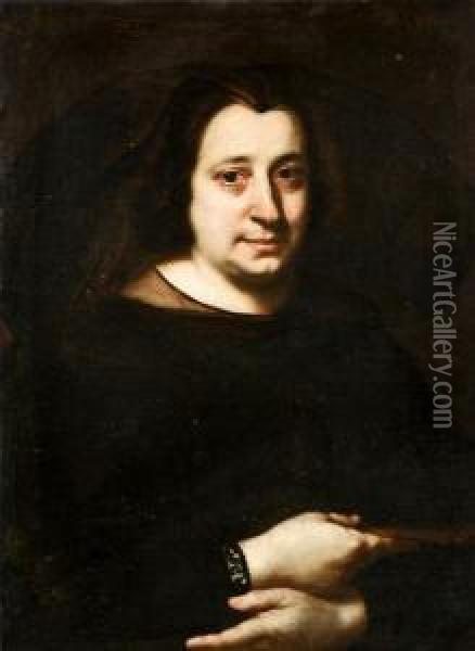 Ritratto Di Gentildonna In Abiti Vedovili Oil Painting - Giovanni Maria Morandi