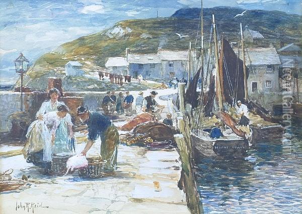 Polperro, Cornwall Oil Painting - John Robertson Reid