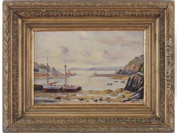 Marine, A Saint Quai Port Oil Painting - Joseph Alexandre Ruellan