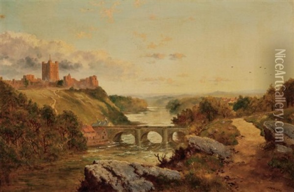 A View Of Richmond Castle Oil Painting - Edmund John Niemann