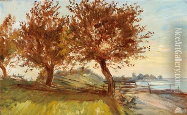 Piletraer Ved Stranden Oil Painting - Theodor Philipsen