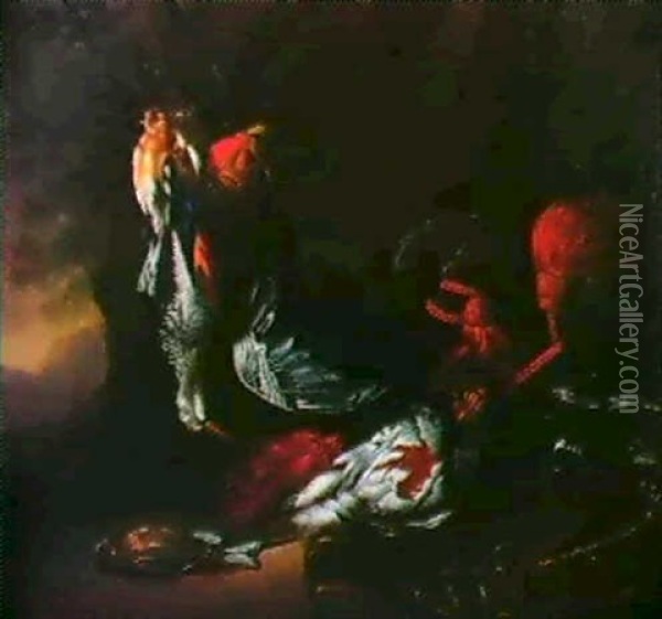 Jagdstilleben. Oil Painting - Philipp Ferdinand de Hamilton