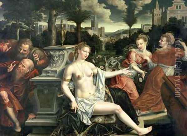 Susanna and the Elders 1567 Oil Painting - Jan Massys