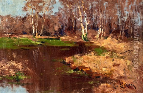 Birken Am Vordars Oil Painting - Elisabeth Von Eicken