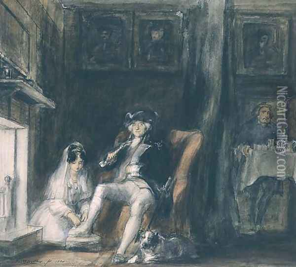 The Disabled Commodore in his Retirement, 1830 Oil Painting - Sir David Wilkie