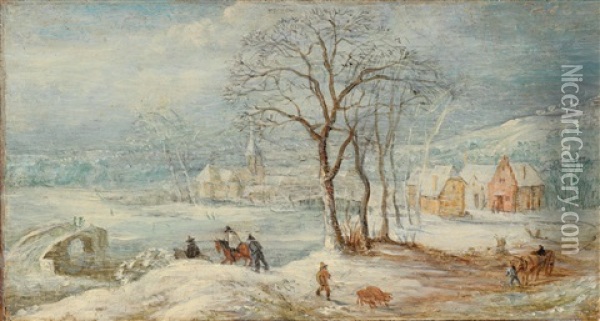 Winterlandschaft Oil Painting - Frans de Momper